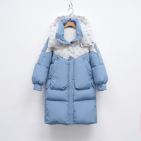 新羽绒服新国标90绒女冬新款长款面包服保暖连帽撞色外套