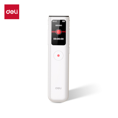 得力MP307-W录音笔便携录音转文字一键录音机超长待机 32G 白色 单位/个