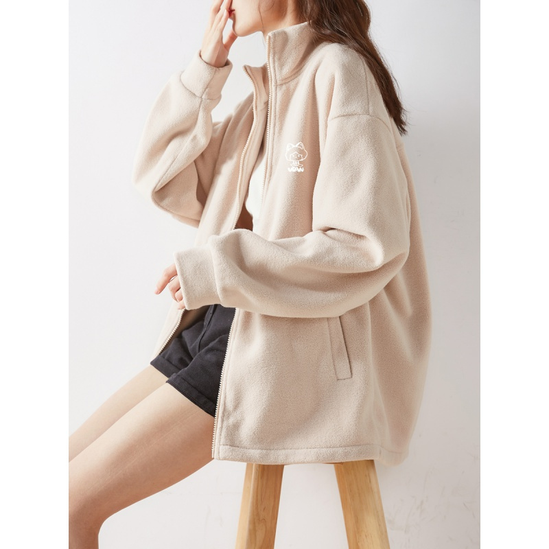 9元,叠加优惠券]犬系女孩唐狮秋冬季新款摇粒绒外套女休闲百搭上衣