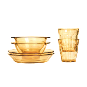 康宁pyrex 玻璃餐具6a件组(2个小汤盘+2个带耳碗+2个水杯)PX-SY6A/HP