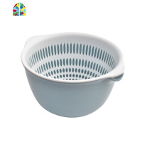 洗菜盆水果北欧风格塑料厨房客厅双层家用菜篮创意果篮 FENGHOU 小号浅灰色洗菜篮洗菜篮