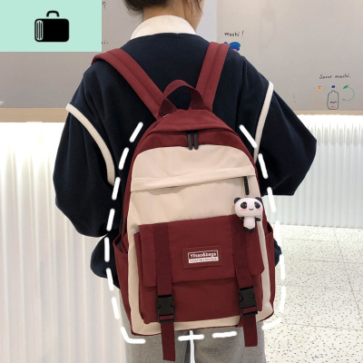 大容量书包女初中生小清新韩版高中大学生背包校园简约森系双肩包NEW LAKE