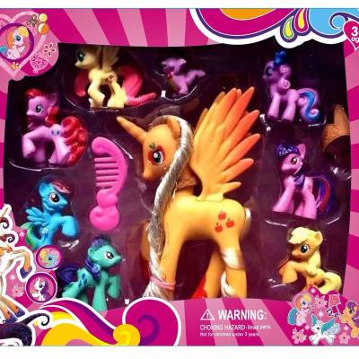 小马宝莉彩盒套装塑料玩具马摆件紫悦宇宙音韵公主儿童公仔苹果嘉儿套装