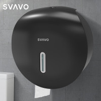 瑞沃双卷大卷纸盒壁挂卫生间手纸盒免打孔厕所卫生纸盒酒店大盘纸盒PL151065黑色可粘贴/可打孔 大卷纸架