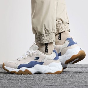 Skechers/斯凯奇男鞋新款厚底熊猫鞋轻质缓震运动休闲鞋237151-TAN ZP
