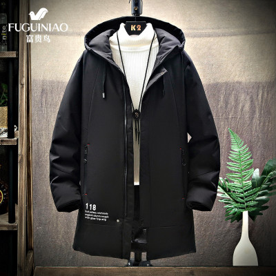 90%白鸭绒富贵鸟羽绒服男2020秋冬季新品装男士中长款连帽加厚商务毛领时尚潮流