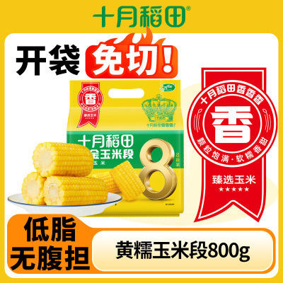 十月稻田 黄金玉米段8段 黄糯玉米 东北黏苞米 早餐粗粮 真空包装