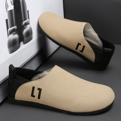 帆布男鞋2026春夏季透气软底一脚蹬老北京布鞋男开车豆豆鞋休闲鞋