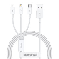 倍思(BASEUS) 5V/2A 充电器套装USB快充插头3.5A三合一数据线适用iPhone14/13ProMax