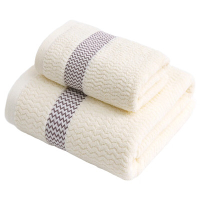 天山柔 70*140cm 400g 全棉波浪纹 浴巾 (计价单位:条) 米白