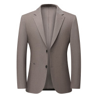 品牌含蚕丝男式西服春秋薄款免烫修身西装商务休闲外套男