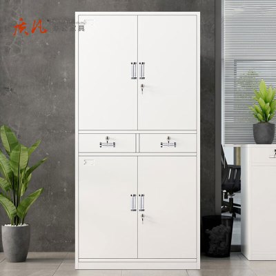 苏宁 质凡 办公家具 铁二斗文件柜储物柜带锁多门柜//850*390*1800