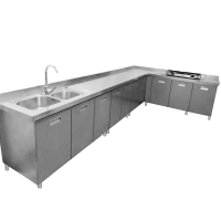 广亿隆定制厨房不锈钢推拉门橱柜移门工作台每米单价