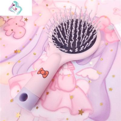 粉色可爱气囊按摩梳子便携随身镜子气囊梳美发梳按摩梳少女心梳子你那么美白齿带镜子气囊梳