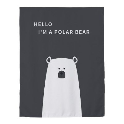 家柏饰(CORATED)窗帘免打孔安装遮光宿舍学生卧室简易出租房用出租屋魔术贴小窗帘 北极熊 宽1.0X高1.5一片