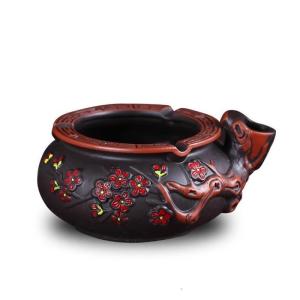 家柏饰(CORATED)浮做旧复古烟灰缸摆件创意现代紫砂大号烟灰缸客厅办公装饰烟缸
