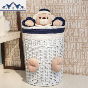 脏衣篮脏衣服藤编有盖洗衣篮篓卫生间浴室衣物玩具整理创意收纳筐 三维工匠收纳篮