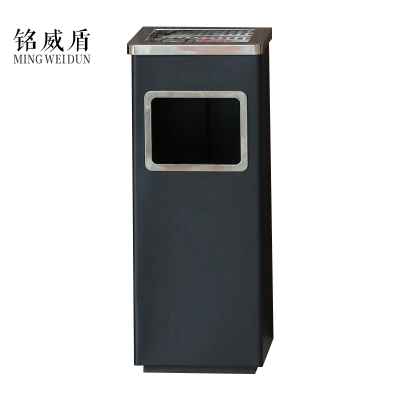 铭威盾不锈钢垃圾桶烟蒂柱灭烟桶带烟灰缸室外电梯口立式 丽格正方形黑色