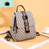 2020新款软皮时尚百搭女士双肩包女韩版休闲轻便大容量旅行背包潮NEW LAKE