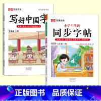 五年级上册[语文+英语字帖] [正版]抖音同款小学生英语同步字帖衡水体一二三四五六年级上下册人教版英文单词字母描红练字本