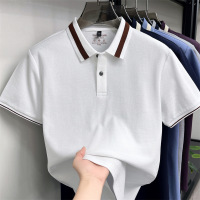 100%新疆纯棉翻领短袖polo衫男款2026夏季新款纯色透气男士T恤