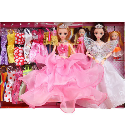 音乐巴比洋娃娃套装大礼盒婚纱公主衣服女孩子玩具儿童生日A款8D真眼6关节加108件