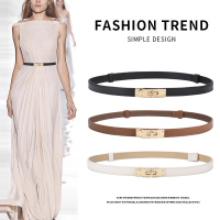 啄木鸟女士皮带细款2025新款配连衣裙子真皮高级感牛皮装饰裤腰带