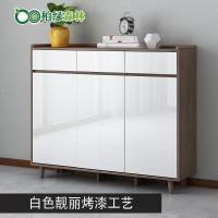 森美人中式家用口实木鞋柜玄关柜北欧大容量收纳柜子简约现代储物柜