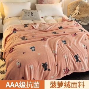 加绒毛毯四季通用保暖床单儿童午睡毯子珊瑚绒加厚办公室午休盖毯
