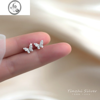 JiMiS925银耳钉女小众设计蝴蝶耳饰品2023新款耳环气质高级感夏季