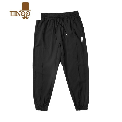 YANXU运动长裤男夏季薄款宽松速干美式训练卫裤篮球裤子梭织束脚裤