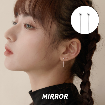 925纯银耳钉豆子男女简约小巧冷淡风耳线韩国气质网红耳饰送女朋友老婆情人节七夕生日礼物