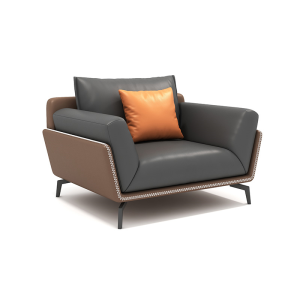 易企采 单人位办公室接待沙发简约商务接待洽谈会客区休闲沙发家用超纤皮质沙发 单人位 100*90