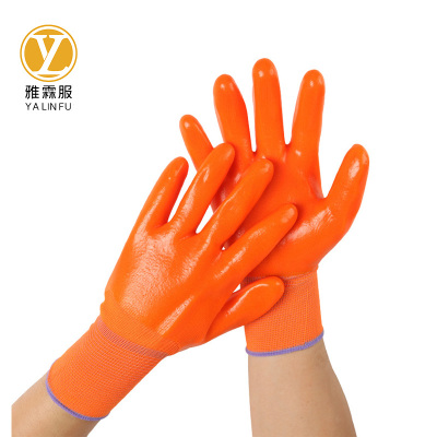 雅霖服 满挂PVC浸胶手套YLF1232 双