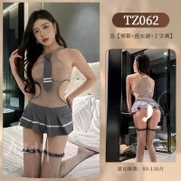 九里晴川内衣领带百褶睡裙性感蕾丝女免透视镂空cos成人用品 TZ062 均码