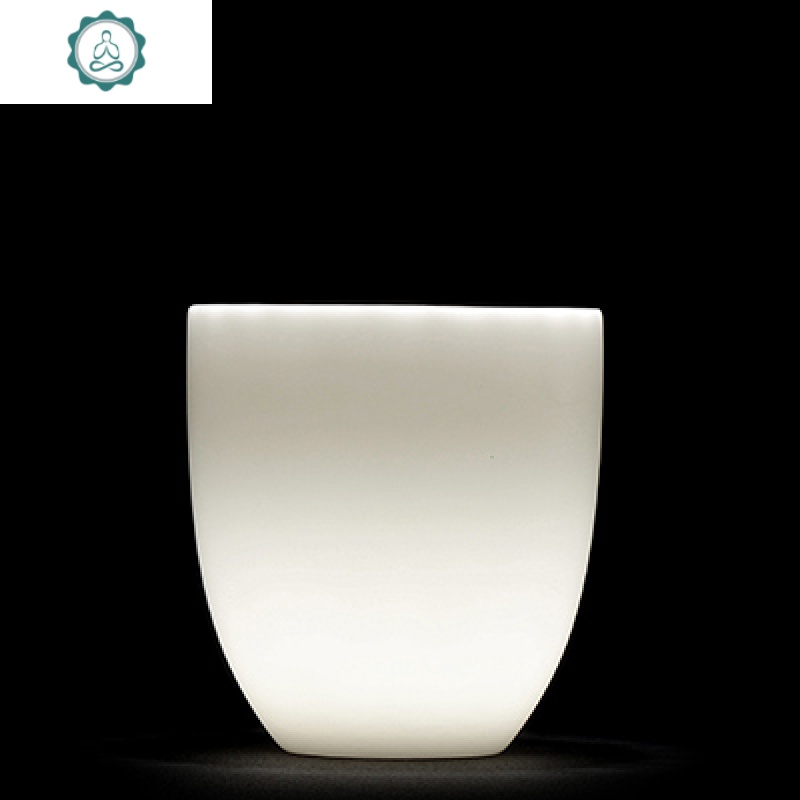 羊脂玉白瓷茶杯茶具简约品茗杯主人杯陶瓷定制刻字 封后 款式四,随缘