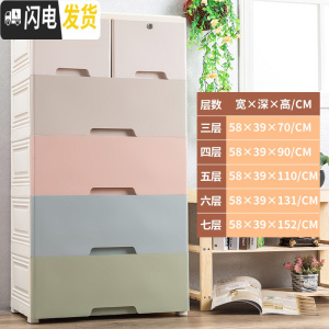 三维工匠加厚抽屉式收纳柜儿童宝宝衣柜塑料柜储物柜婴儿整理柜子五层斗柜