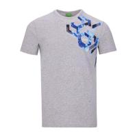 Hugo boss灰色圆领徽标男士短袖T恤透气休闲百搭基础款