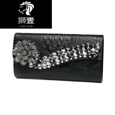 狮壹（Lionone）2019新款时尚手拿包链条信封包欧美镶钻单肩女包潮斜挎包手抓