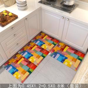 美帮汇厨房地垫防油吸水防滑长条家用垫子入脚垫垫进地毯卧室床边