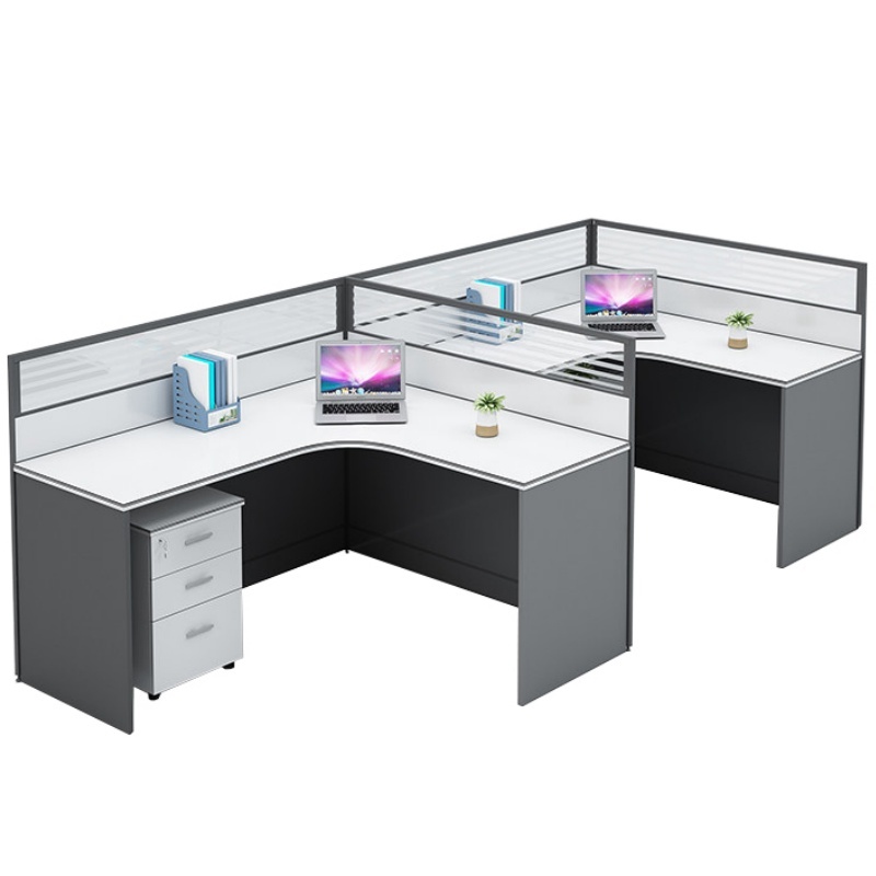 攸形屏风卡位办公桌含活动柜280*120*110cm张