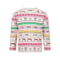 高田贤三(Kenzo)女孩运动卫衣带徽标长袖圆领棉氨纶拼接时尚休闲