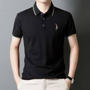 polo衫男2025夏季新款翻领刺绣时尚潮牌透气短袖男士T恤
