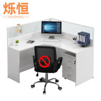 屏风办公桌单人位含柜套