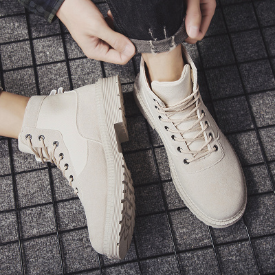 Ideamini男鞋马丁靴高帮鞋英伦风男士秋季沙漠靴冬季工装靴中帮靴子男潮鞋靴子