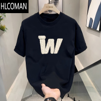HLCOMAN美式潮牌高街字母印花短袖T恤男夏季新款宽松百搭ins半袖上衣
