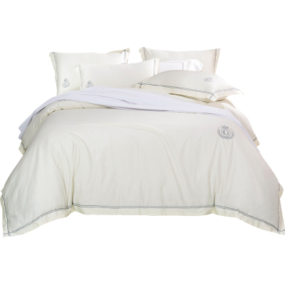 美帮汇被套四件套欧式风格60支长绒棉被套全棉全棉五星级酒店风床笠大气