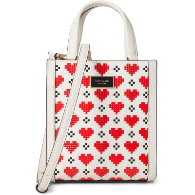 KATE SPADE女士压花十字纹皮革迷你手提包Manhattan时尚单肩斜挎包