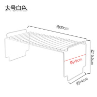 可伸缩铁艺厨房分层置物架橱柜碗碟架厨具沥水收纳架家用隔层架子 敬平 可叠加白色大号置物架