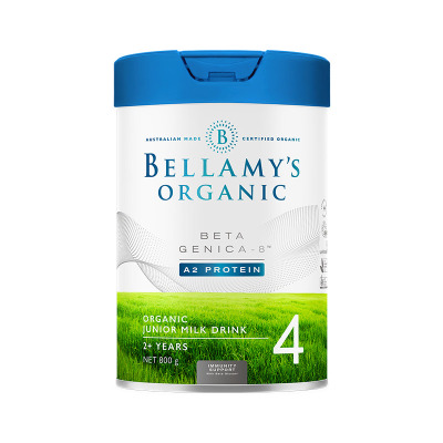 原装进口澳洲澳洲贝拉米白金版有机A2婴儿配方奶粉4段(2周岁以上)800g